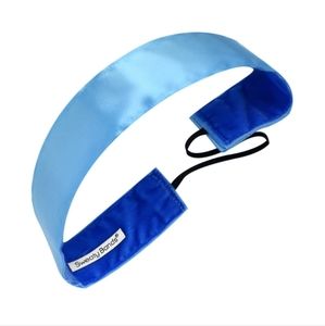 Simply Satin thick 1.5in light blue sweaty bands headband